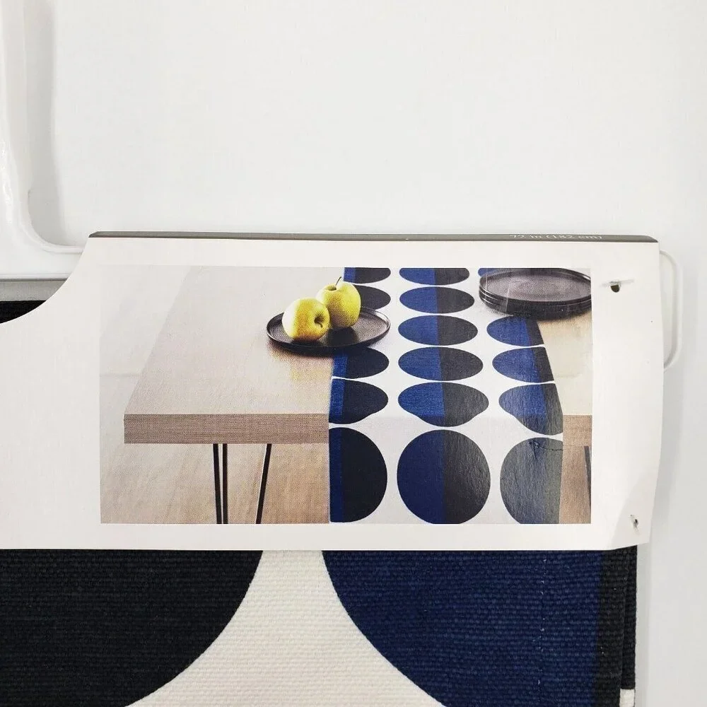 3B Studio‎ Blue Geometric Circle Table Runner 14